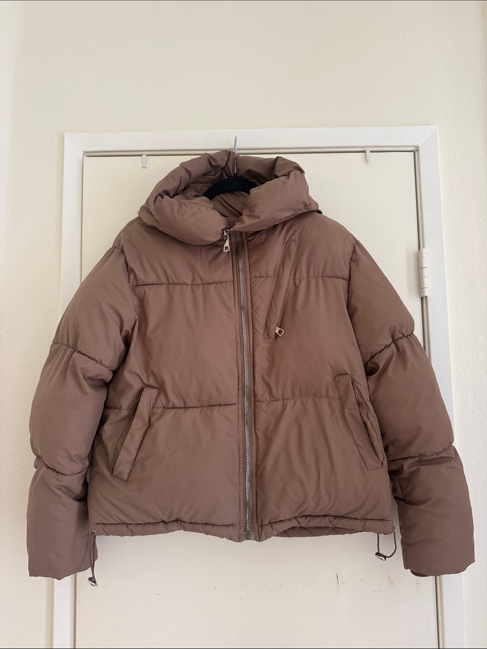 SHEIN Brown Hooded Puffer Jacket - Women size M